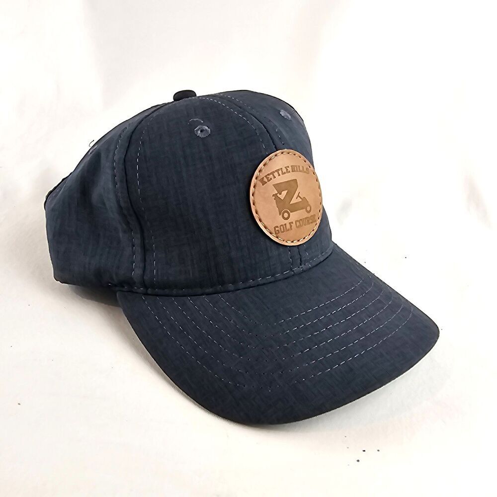 Bridgestone Hat Mens Black Kettle Hills Golf Course Strapback Performance Cap